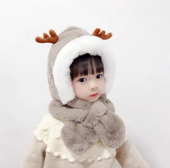 Vaikų Žiemos mergytę į ausį bžūp berniukas kepurę rudenį kūdikių šalikas vienas puikus super mielas