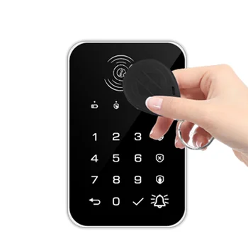 Juoda Kondensatorius RFID Kortelę 433 Belaidžio ryšio Slaptažodį, Klaviatūra, Jutiklinis Mygtukas Vandeniui RFID Kortelę Namų Signalizacijos Prisijungti Prie Priimančiosios
