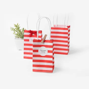 100 Set mažų dovanų krepšys su rankenomis lankas juostele juostele popieriaus rankinėje Slapukus saldainiai Festivalis dovanų pakavimo maišeliai Vestuves