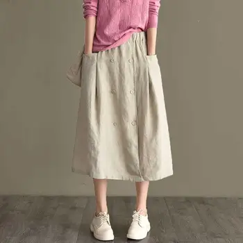 Linija Sijonas Vidurio Ilgis Pavasario 2022 Moterų Mados Elegantiškas Drabužių Streetwear Y2k Moterų Ilgi Sijonai Su Aukštos Juosmens Harajuku