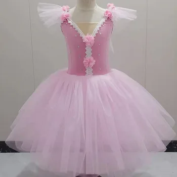 Naujos Balerinos Tutu Suknelė Mergaitėms Vaikų Vaikai Konkurencijos Veiksmingumo Sijonas Šiek tiek Gulbių Šokio Praktika Ilgas Sijonas Ballerina