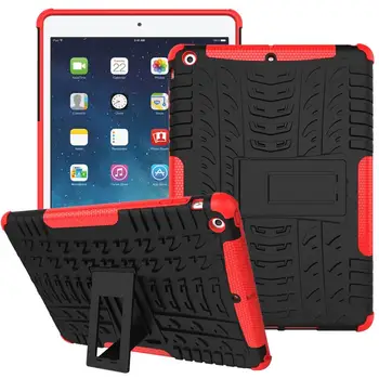 Šarvai Stovėti Case for ipad 5 oro Tinklelis, Matinis Sunkiųjų Gynėjas Šarvai TPU+PC Case Cover For Apple iPad Oro 1 Tabletė Atvejis #R