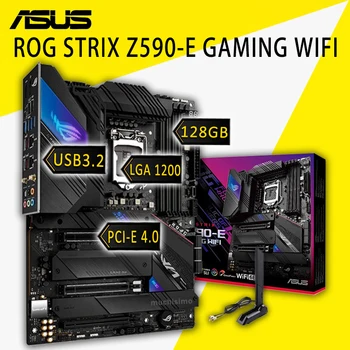 LGA 1200 Asus ROG STRIX Z590-E ŽAIDIMŲ WIFI Plokštė PCI-E 4.0 RGB Žaidimų Palaikymo 10/11-Gen Intel CPU Z590 Placa-mãe DDR4