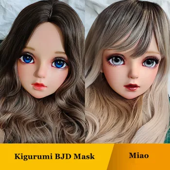 (GL Miao) Moterų Saldus Mergina Dervos Kigurumi BJD Helovyno Cosplay Kaukė Kryžiaus Padažu Lėlės Japonų Anime Kaukė