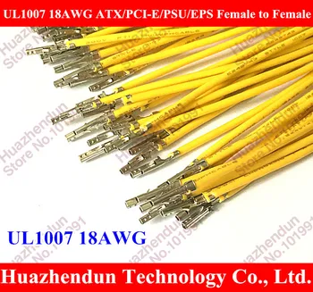 DAUG UL1007 18AWG ATX / PCI-E / MPV / NŠS moterį, Moterų/vyrų,vyrų, vyrų Fiksavimo Terminalo Smeigtukai Viela - Geltona/Juoda 40cm