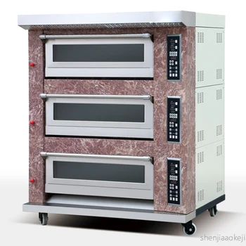 Multi-funkcija dujų skrudintuvas 3-sluoksnių 6 padėklai Komercinės elektrine orkaite Picos duona/ pyragas/ vaisių pyragas /moon torto kepimo mašinos 1pc