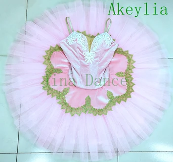 Rožinė profesinės tutu kūdikių anksto profesinių blynas tutu baleto scenos kostiumų eksploatacinių savybių šokių drabužiai mergaitėms