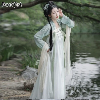 Hanfu Moterų Tradicinę Kinų Senovės Kostiumas Tango Kostiumas Princesė Pasakų Han Dinastijos Suknelė Rytų Cosplay Apranga Hanfu Suknelė