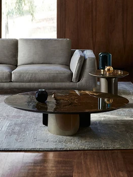 Italijos minimalistinio marmuro arbatos stalo pusėje stalo kartu dizainerio kūrybos kambarį mažas šeimos vila