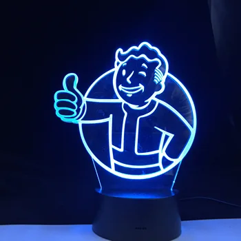 Žaidimas Fallout Pastogę Spalvų Keitimas naktinė lempa Dovana Vaikams, Vaikų Miegamasis Apdailos Stalo Lempa 3d Led Nakties Šviesos Lovos