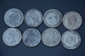 Retas Vakarų sidabro monetos,8 vnt/nustatyti ,#06,19 ojo amžiaus,nemokamas pristatymas