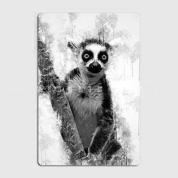 Lemur Bw Metalo Pasirašyti Sienos Pub Freskos Klasikinis Plakatas Alavo Pasirašyti Plakatas
