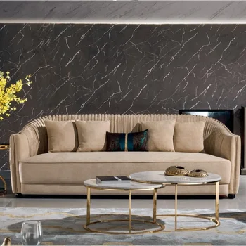 Italijos modernios šviesos ir ekstravagantiška stiliaus dizainas kambarį Chesterfield audinio sofos, baldai.