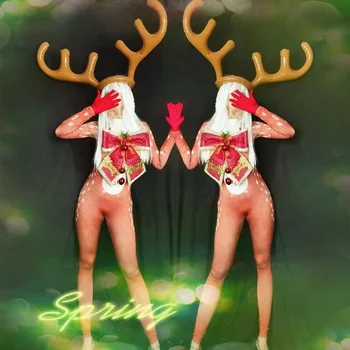 Tika Elnias modelį, naktiniame klube bar Žalia Kalėdų Raudona seksualus vientisas Kalėdų eglutė šukuosena ds mergina grupė gogo kostiumas moteris