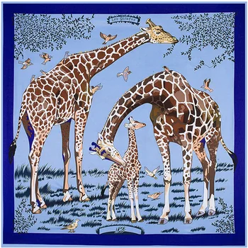 Karšta! gražus šalikas 130*130cm Moterys Naujas Mados žirafa Šeimos ir brids modelio aukštos kokybės Mados skara