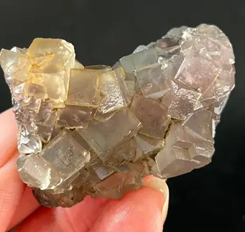 60gNatural violetinė geltona originalus akmuo kubo originalus akmens simbiotinius mineralinių pavyzdys energetikos akmuo šeimos apdaila