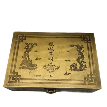 Kinijos Senus Antikvarinius Daiktus Longfengchengxiang CopperJewelry Dėžutę