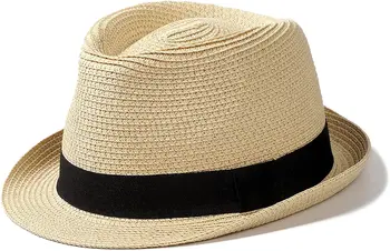Moteriški Šiaudų Skrybėlę Trumpas Kraštų Panama Fedora Beach Sun Trilby Skrybėlė Atostogų Ponai Roll Iki Vasaros Skrybėlę