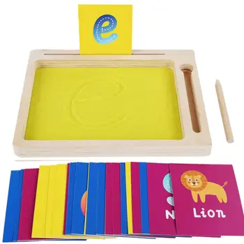 Smėlio Sekimo Dėklas Montessori Laišką Formavimas Smėlio Dėklas Su Mediniais Pen Švietimo Žaislai Abėcėlės Ir Skaičių, Mokymosi Žaislas Smėlio