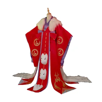 Anime Žaidimas Onmyoji Tamamo SSR Cosplay Kostiumų Kimono Juosta, galvos Apdangalai, Kasdien Karnavalas Šalies Festivalis Vienodas Nauja