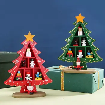 Kalėdų Papuošalų, Medinių Kalėdų Eglutė Darbalaukio Dekoro Papuošalų Kūrybos Kalėdų Dovanos Kambario Dekoro Sniego 18cm Gfit Dėžutę
