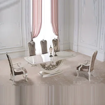 Neo-klasikinio post-moderni valgomojo stalai ir kėdės, Europos pietų stalo