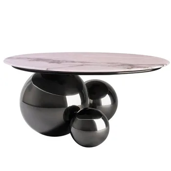 Italų stiliaus šviesos prabangus marmuro apvalus kavos staliukas Nordic small butas kambarį paprastas šiuolaikinės kūrybos arbatos stalo