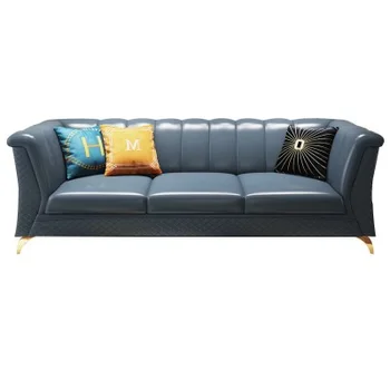 Pramonės kainos šiuolaikinės mados dizaino Pu odos, metalo, sofa-lova užsakymą spalva patvarus gyvenimo kambario baldai už gerą kainą