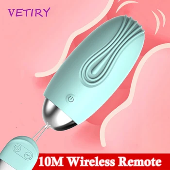 10 Greičio Vibratorius Insertable Vibruojantis Kiaušinis Makšties Massager G-taško Stimuliatorius USB Įkrovimo Nuotolinio Valdymo Sekso Žaislai Moterims