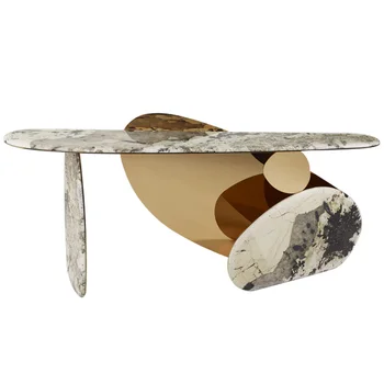 Marmuro kavos stalo pusėje spintos gamtos prabanga akmens dvaras villa didelių plokščių marmuro kavos staliukas