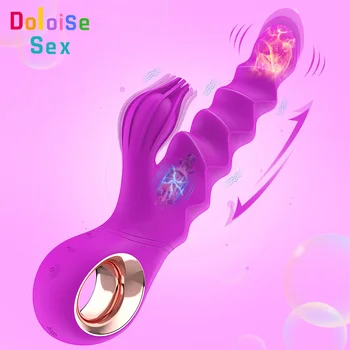 Šildymo Veržlus Vibratorius Moterų G-Spot Massager Makšties Klitorio Stimuliatorius Vibracija, Dildos Masturbator Sekso Žaislai Moterims