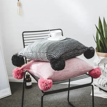Nauji megztiniai Tamsesniame Pagalvėlė Padengti Pagalvę akrilo kamuolys kutas namų sofa-lova tekstilės suaugusiųjų vaikų mylėtojas grožio Dec didmeninė FG814