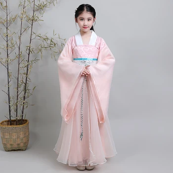rožinė hanfu mergaitėms princesė suknelė gimtadienio drabužiai, helovyno cosplay dėvėti gu zheng veiklos drabužius, vintage suknelė
