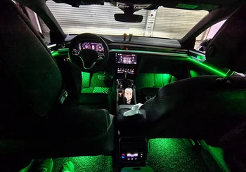 30 Spalvų, Aplinkos Šviesos Nustatyti Volkswagen CC 2010-2018 m Mygtuką Kontrolės Dekoratyvinis LED Atmosfera Šviesos Juostelės