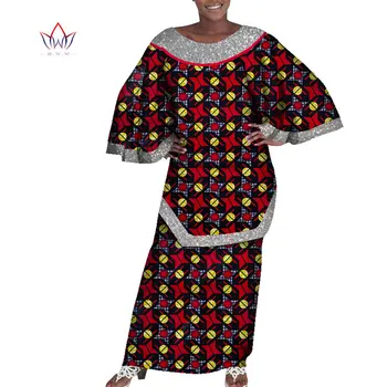 BintaRealWax Afrikos Stilius China Drabužiai Moterims Riche heidi bazin Tiesus 100% Medvilnės Medžiaga Afrika šikšnosparnių rankovėmis Lady Suknelė WY8505
