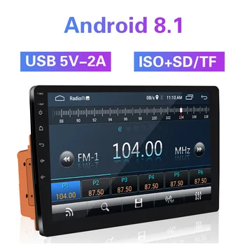 10 Colių Android 8.1 Automobilio Radijo 2 Din WiFi Bluetooth GPS, Ištraukiama GPS Jutiklinį Ekraną, Multimedijos MP5 Grotuvas laisvomis Rankomis Garso ir Vaizdo