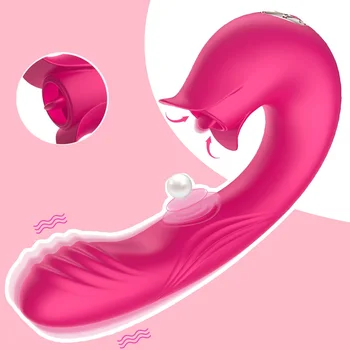 3 1. Clit Čiulpti Vibratorius Makšties Atvartu Massager Dildo Skirtas Moters Klitorio Stimuliacija Liežuviu Lyžis Sekso Žaislai Moterims