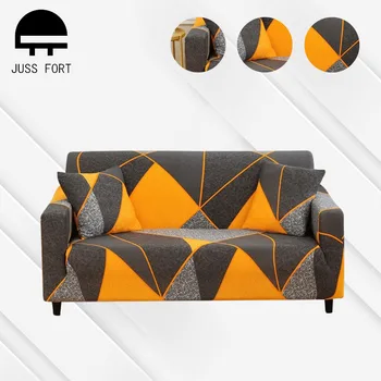 Geometrijos Spausdinti Elastinga Sofa Cover Slipcover už Kambarį Grupinių Kampe L-formos Kėdės Raštas 1/2/3/4 Vietų Sofos Apima