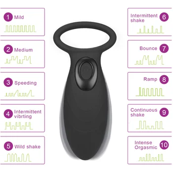 USB Įkrovimo 10 Rūšių Gaidys Žiedas Sekso Produktai Vibruojantis Penio Žiedas Silikoninis Vibratorius Atidėti Ejakuliacija, Sekso žaisliukai Vyrams