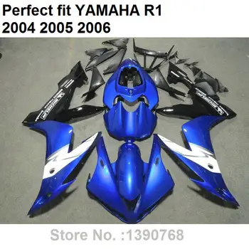 Antrinėje rinkoje kūno dalys purvasargiai už Yamaha įpurškimo pelėsių YZF R1 04 05 06 matinė mėlyna juoda lauktuvės rinkinys YZFR1 2004 2005 2006 LV17