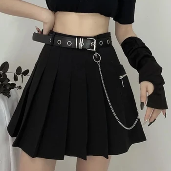 Vasaros korėjos versija 2022 naujas-line paaukštintu liemeniu plonas įrankiai stiliaus grandinės klostuotas trumpas sijonas sijonas moterų studentai y2k Punk