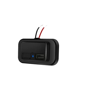 2 Prievadai USB Automobilinio Įkroviklio Lizdas USB Įkroviklis Adapteris Juodas-Kemperis Sunkvežimių Valtis RV