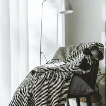 nemokamas pristatymas 100% medvilnės megzti žakardo antklodės geometrijos pietūs tingus mesti antklodę king size suaugusiems/vaikams cobertor antklodė