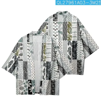 Harajuku Japonų Kimono Kostiumas Megztinis Vyrams Samurajus Kimono Ir Ziajać Striukė, Marškinėliai Streetwear