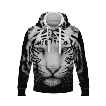 2022 naujas vyrų Hoodie gyvūnų Vilkas ir Tigras 3D spausdinimo Hoodie Palaidinukė berniukų ir mergaičių striukė kailio drabužiai