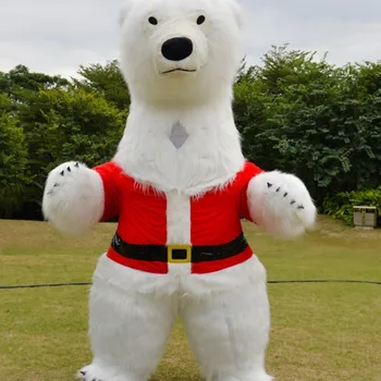 Kalėdų Lauko Šalies Pripučiami Milžinišką Kostiumas Polar Bear Kalėdų Talismanas Pripučiami Iškamša Dovanų Baltasis Lokys Kostiumas