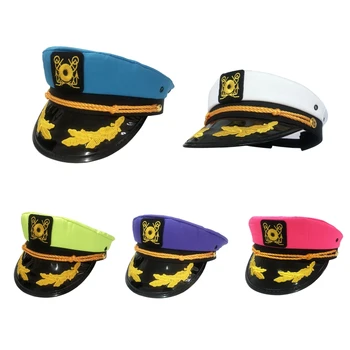 Stilingas Jachta Valtis Kapitonas Bžūp Jūrų Admirolas Bžūp Išsiuvinėti Sailor Kostiumas Bžūp karinio jūrų Laivyno Skrybėlė Vyrai Moterys Šalis Cosplay
