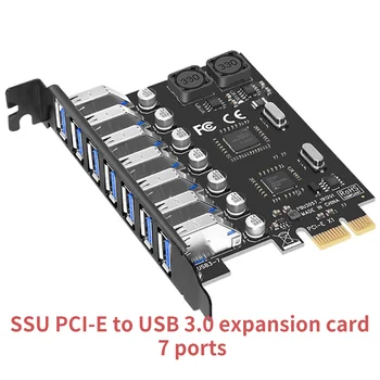 7/4Port USB 3.0 PCIe Plėtros Plokštę 