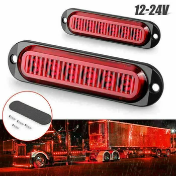 2X Raudona 24V 12V LED Šoniniai Gabaritiniai Šalinimas Šviesos Lempos RV Sunkvežimių Priekabos Sunkvežimių Van