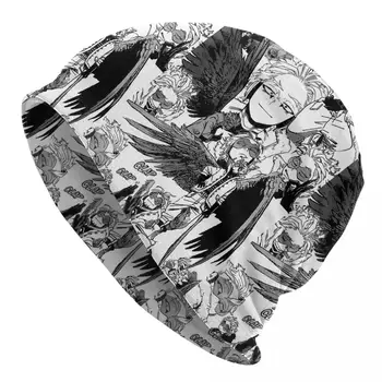 Boku No Mano Herojus Akademinės Bendruomenės Manga Skullies Beanies Skrybėlės Hawks Anime Vyrų, Moterų, Lauko Dangtelis Šiltas Šilumos Elastinga Variklio Dangčio Megzti Skrybėlę